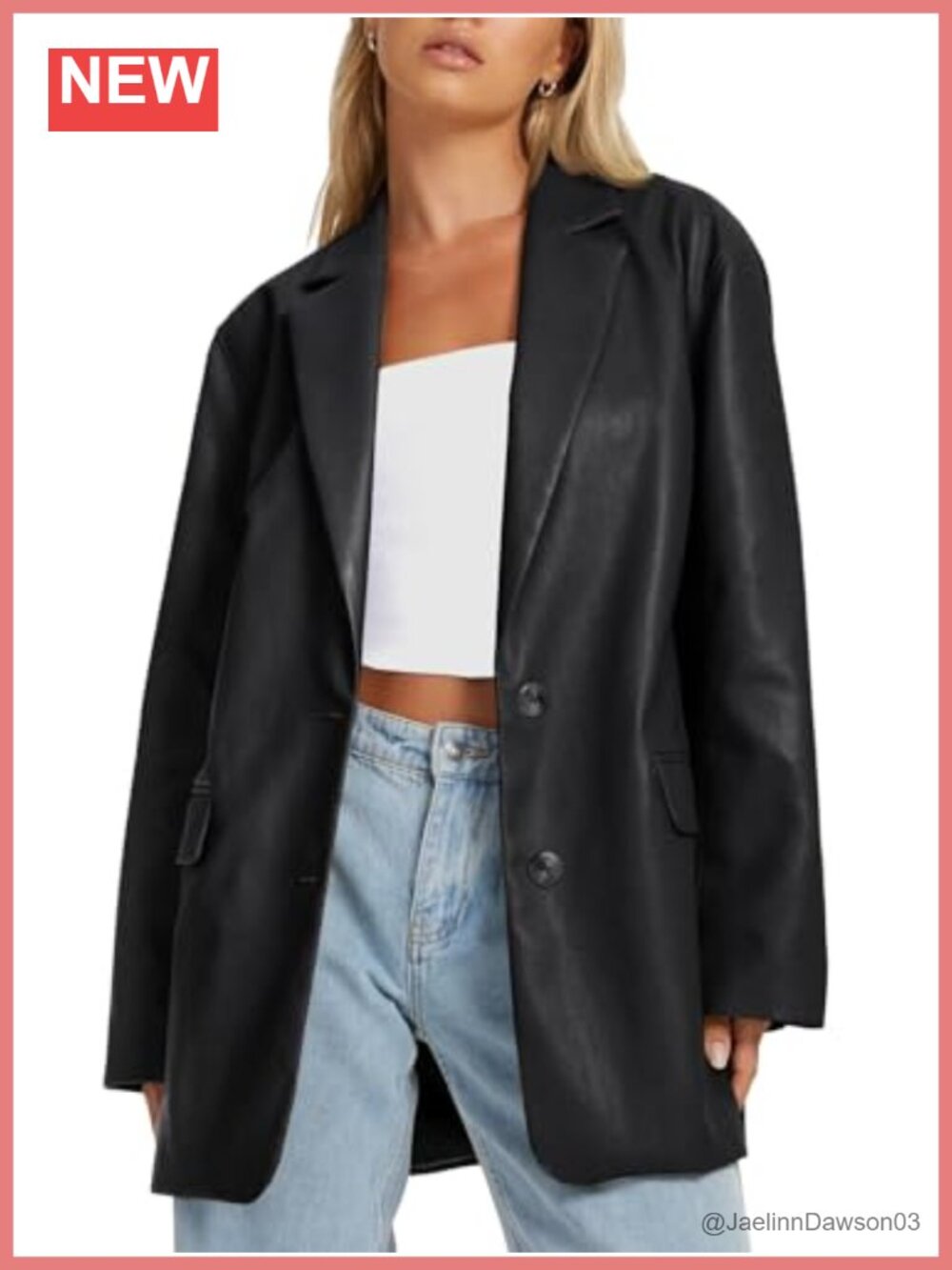 Faux Leather Moto Bomber Jacket Oversized Long Sleeve Fall Coat